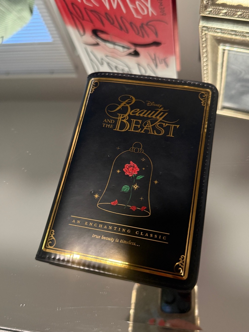 kate spade Black and Red Beauty and the Beast Rose Hardcover Wallet